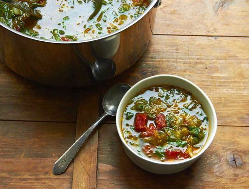 Escarole and spinach soup